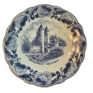 Vintage Maastricht Helpoort Delft Blue Collector Plate Norelco Holland 1959